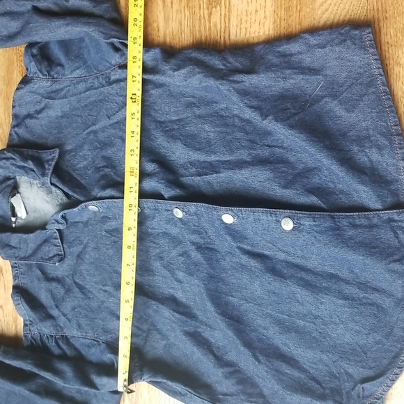 (M) Authentic Rockies Jeanswear Denim Button Down Top Bell Sleeves Rodeo Western - Picture 7 of 9